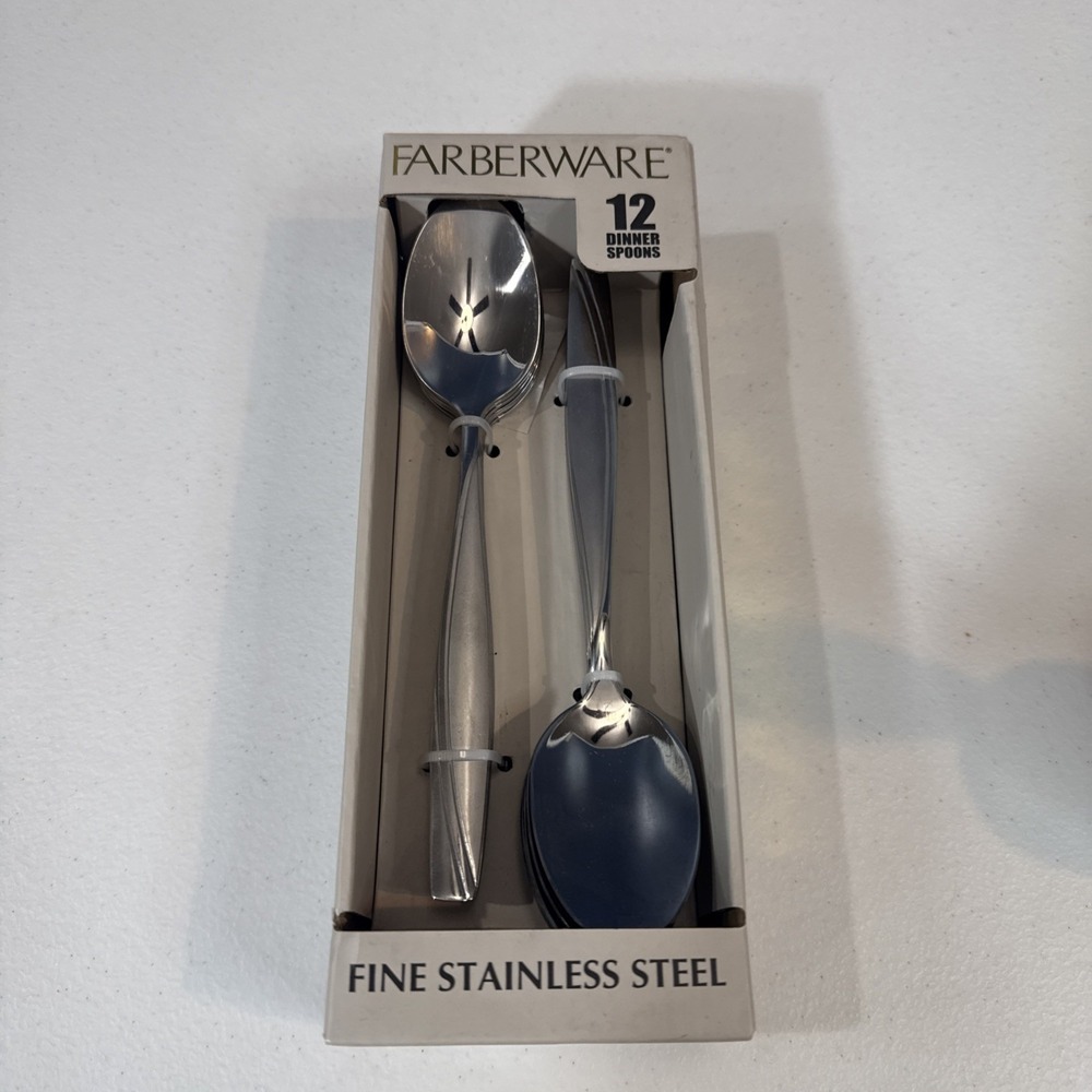Farberware‎ 12 Pc. Dinner Spoon Set ~ New In Box ~ Stainless Steel